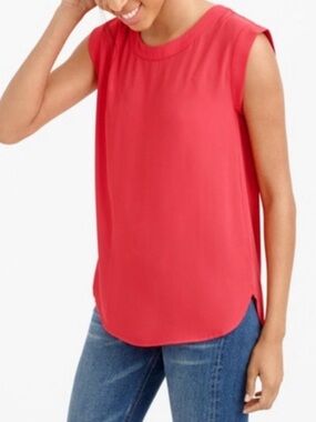 Drapey Sleeveless Crewneck Shell Top - Coral Pink • Tall